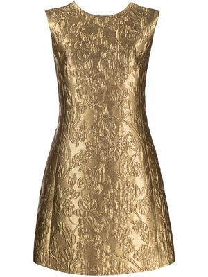 Emilia Wickstead Irma floral-embroidered minidress - Gold
