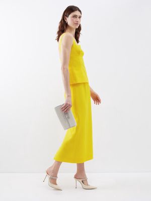 Emilia Wickstead - Loreleli Crepe Pencil Skirt - Womens - Yellow