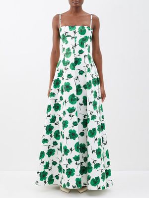 Emilia Wickstead - Oceana Floral-print Faille Gown - Womens - Green Print