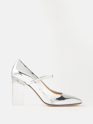 Emilia Wickstead - Orelia Mirrored-leather Sandals - Womens - Silver