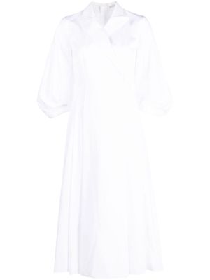 Emilia Wickstead peak-lapels cotton midi dress - White
