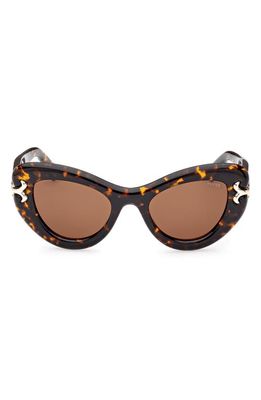 Emilio Pucci 50mm Small Cat Eye Sunglasses in Dark Havana /Brown