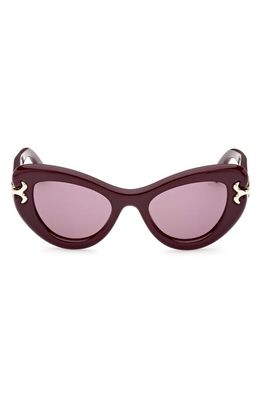 Emilio Pucci 50mm Small Cat Eye Sunglasses in Shiny Violet /Bordeaux