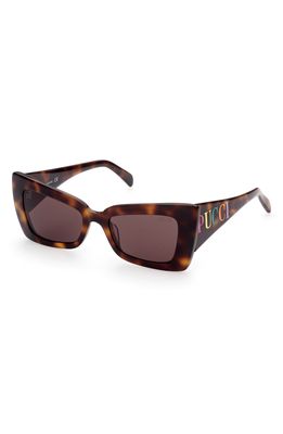 Emilio Pucci 51mm Butterfly Sunglasses in Dark Havana /Gradient Brown
