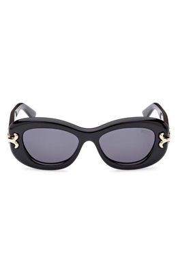 Emilio Pucci 52mm Geometric Sunglasses in Shiny Black /Smoke