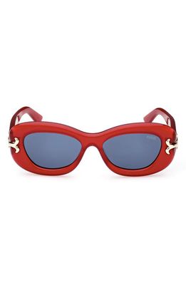 Emilio Pucci 52mm Geometric Sunglasses in Shiny Red /Blue