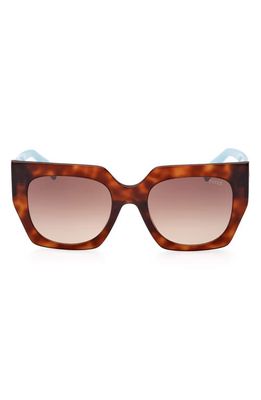 Emilio Pucci 52mm Square Sunglasses in Blonde Havana/Gradient Brown
