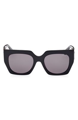 Emilio Pucci 52mm Square Sunglasses in Shiny Black /Smoke