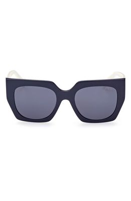 Emilio Pucci 52mm Square Sunglasses in Shiny Blue /Blue