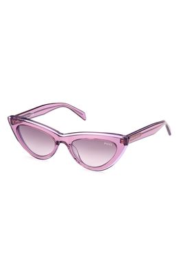 Emilio Pucci 53mm Cat Eye Sunglasses in Pink/Gradient Mirror Violet