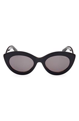 Emilio Pucci 53mm Cat Eye Sunglasses in Shiny Black /Smoke