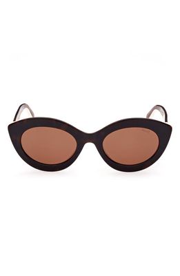 Emilio Pucci 53mm Small Cat Eye Sunglasses in Blonde Havana /Brown