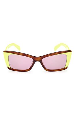 Emilio Pucci 54mm Geometric Sunglasses in Blonde Havana /Violet