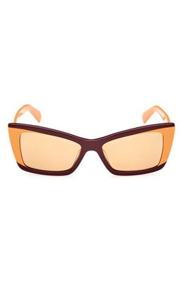 Emilio Pucci 54mm Geometric Sunglasses in Bordeaux/Other /Brown