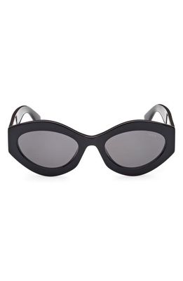 Emilio Pucci 54mm Geometric Sunglasses in Shiny Black /Smoke