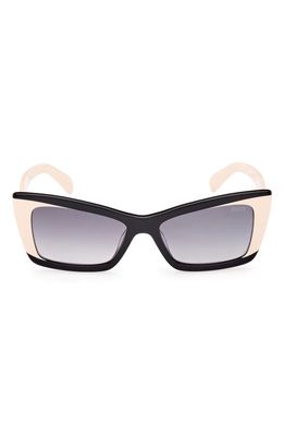 Emilio Pucci 54mm Gradient Geometric Sunglasses in Black/Other /Gradient Smoke