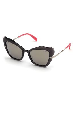 Emilio Pucci 55mm Butterfly Sunglasses in Grey/Other /Smoke Mirror