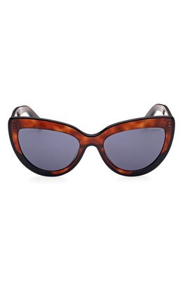 Emilio Pucci 56mm Cat Eye Sunglasses in Havana/Other /Blue