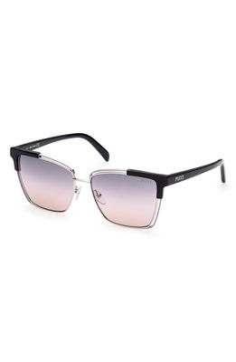 Emilio Pucci 57mm Cat Eye Sunglasses in Black/Other /gradient Smoke