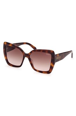 Emilio Pucci 58mm Butterfly Sunglasses in Dark Havana /Gradient Brown