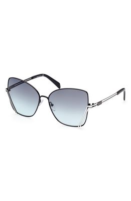 Emilio Pucci 59mm Butterfly Sunglasses in Black/Other /Gradient Smoke