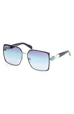 Emilio Pucci 60mm Square Sunglasses in Blue/Gradient Mirror Violet