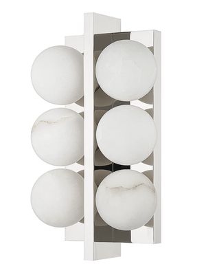 Emille 6-Light Sconce - Polished Nickel Alabaster