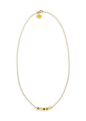 Emily In Paris 18K Gold-Plated & Enamel 'Amour' Necklace