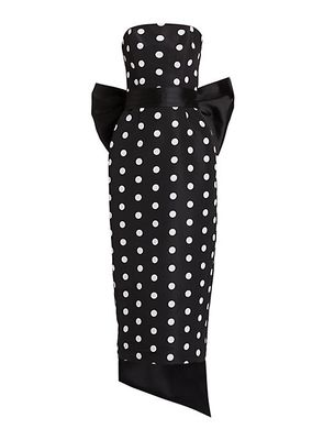 Emily Polka Dot Silk Midi-Dress