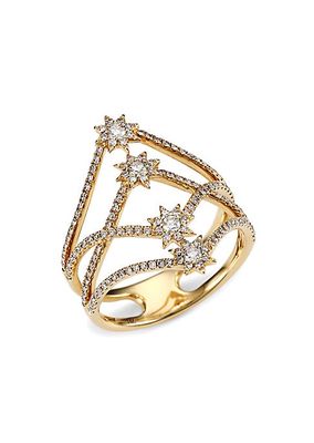 Emma 14K Yellow Gold & Diamond Star Cage Ring