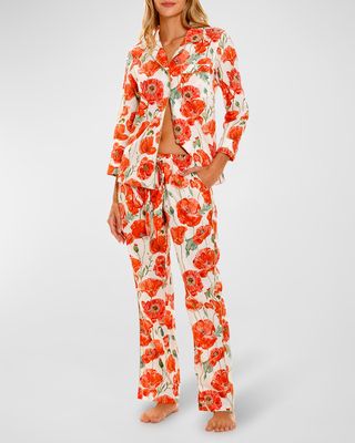 Emma Coquelicot Floral-Print Pajama Set
