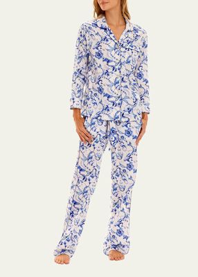 Emma Sirenuase Printed Poplin Pajama Set