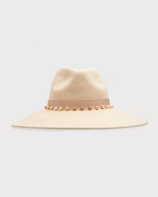 Emmanuelle Ombre Pearl Felt Fedora Hat