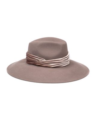 Emmanuelle Wool Wide Brim Fedora Hat