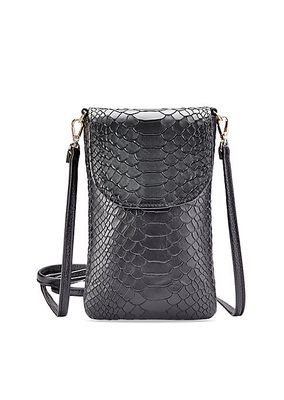 Emmie Snake-Embossed Leather Phone Bag