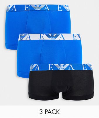 Emporio Armani 3 pack boxer briefs in black /blue-Multi