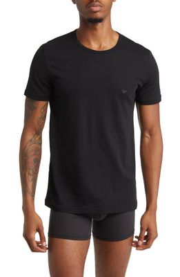 Emporio Armani 3-Pack Crewneck Cotton T-Shirts in Black