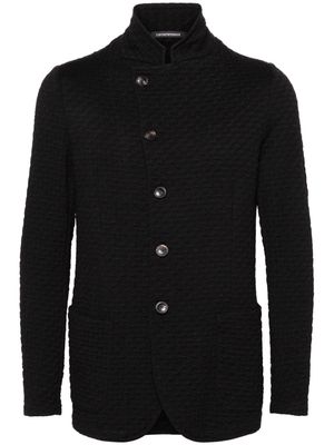 Emporio Armani 3D-knit shirt jacket - Black
