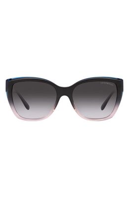 Emporio Armani 55mm Gradient Cat Eye Sunglasses in Grad Grey