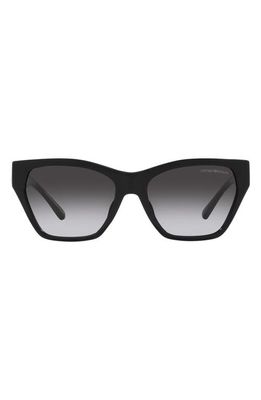 Emporio Armani 55mm Gradient Cat Eye Sunglasses in Shiny Black