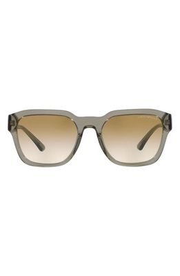 Emporio Armani 55mm Gradient Square Sunglasses in Trans Green