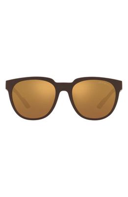 Emporio Armani 55mm Mirrored Phantos Sunglasses in Mattebrown