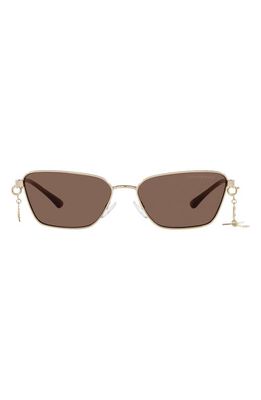 Emporio Armani 56mm Pillow Sunglasses in Gold Amber