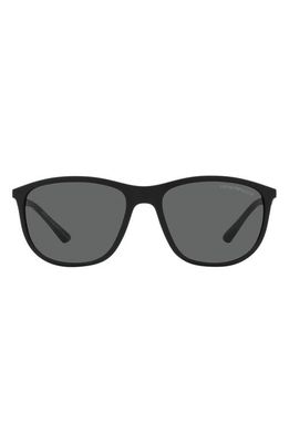 Emporio Armani 58mm Pillow Sunglasses in Matte Black