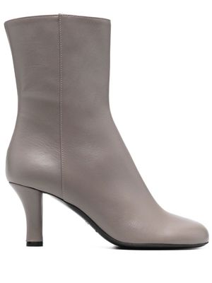 Emporio Armani 70mm heeled leather boots - Grey