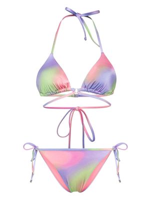 Emporio Armani abstract-print bikini - Pink