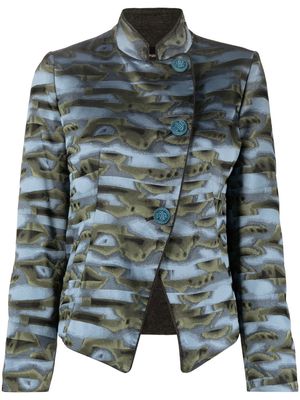 Emporio Armani abstract-print jacket - Blue