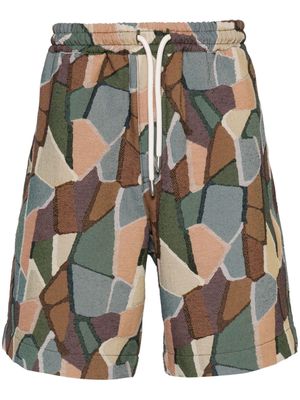 Emporio Armani abstract-print shorts - Brown