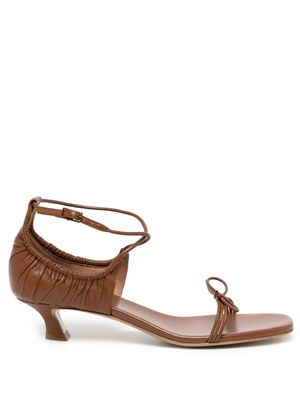 Emporio Armani ankle-tie fastening sandals - Brown