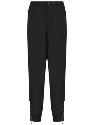Emporio Armani ankle-zip slim-cut wool trousers - Black